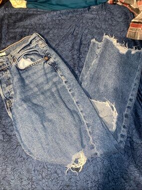 Forever 21 Light Blue Distressed Boyfriend Jeans